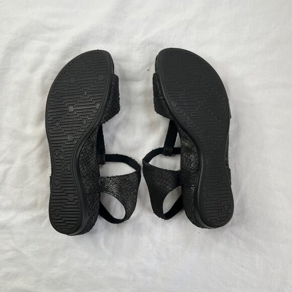 Ecco Black Scale Print Leather T-Strap Touch 25 Sandals EU 36 US 5 - Picture 11 of 12